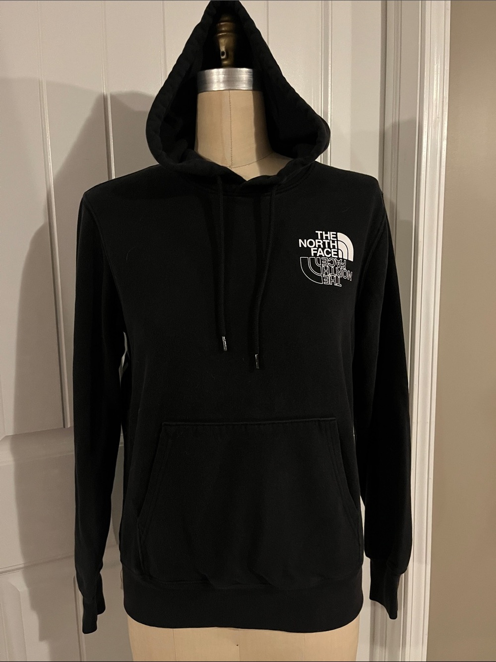 The North Face Black Hoodie with White Chest Logo